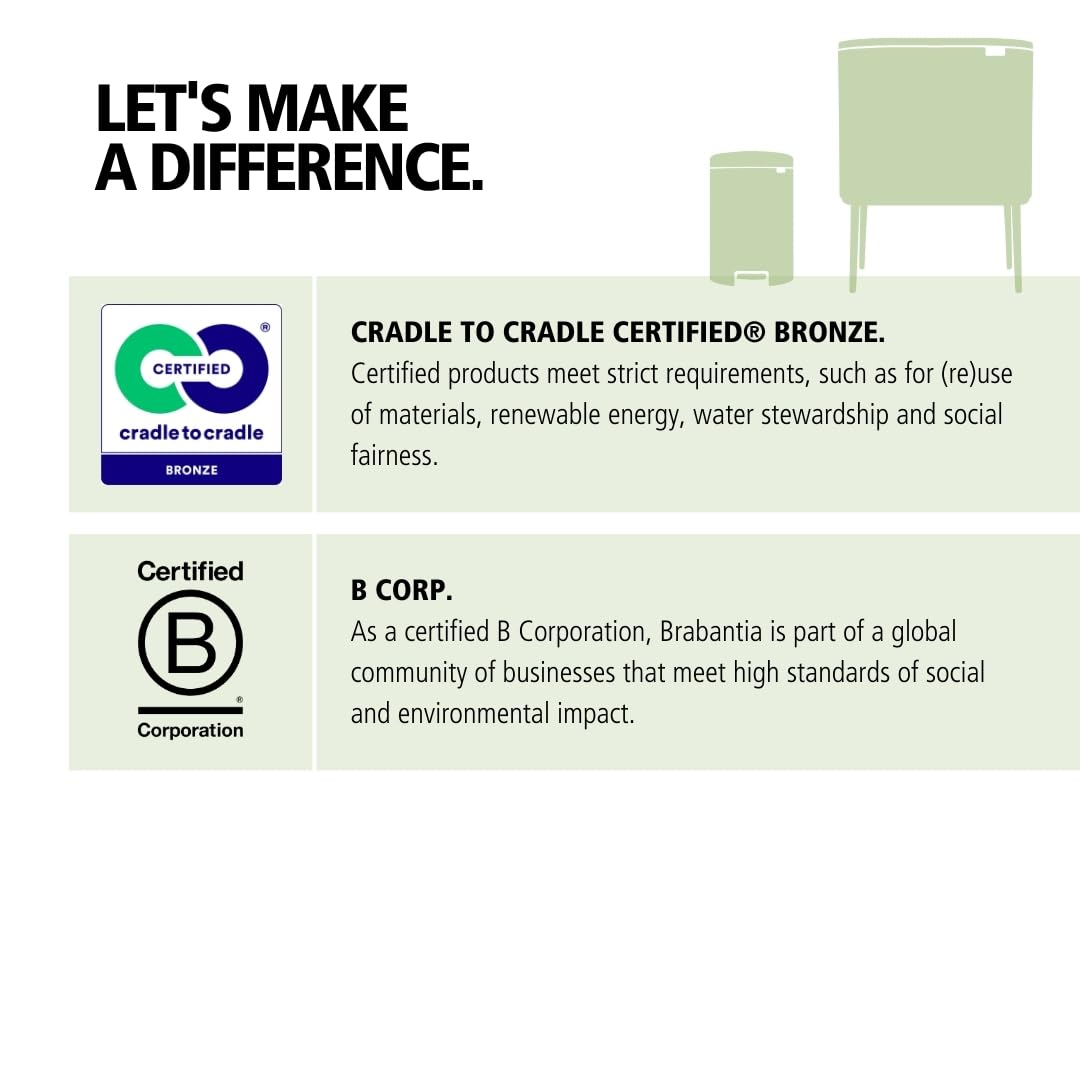 Bo Touch Bin Hi - 60L Inner Bucket (Matt Black) Large Waste Kitchen Bin - Soft-touch