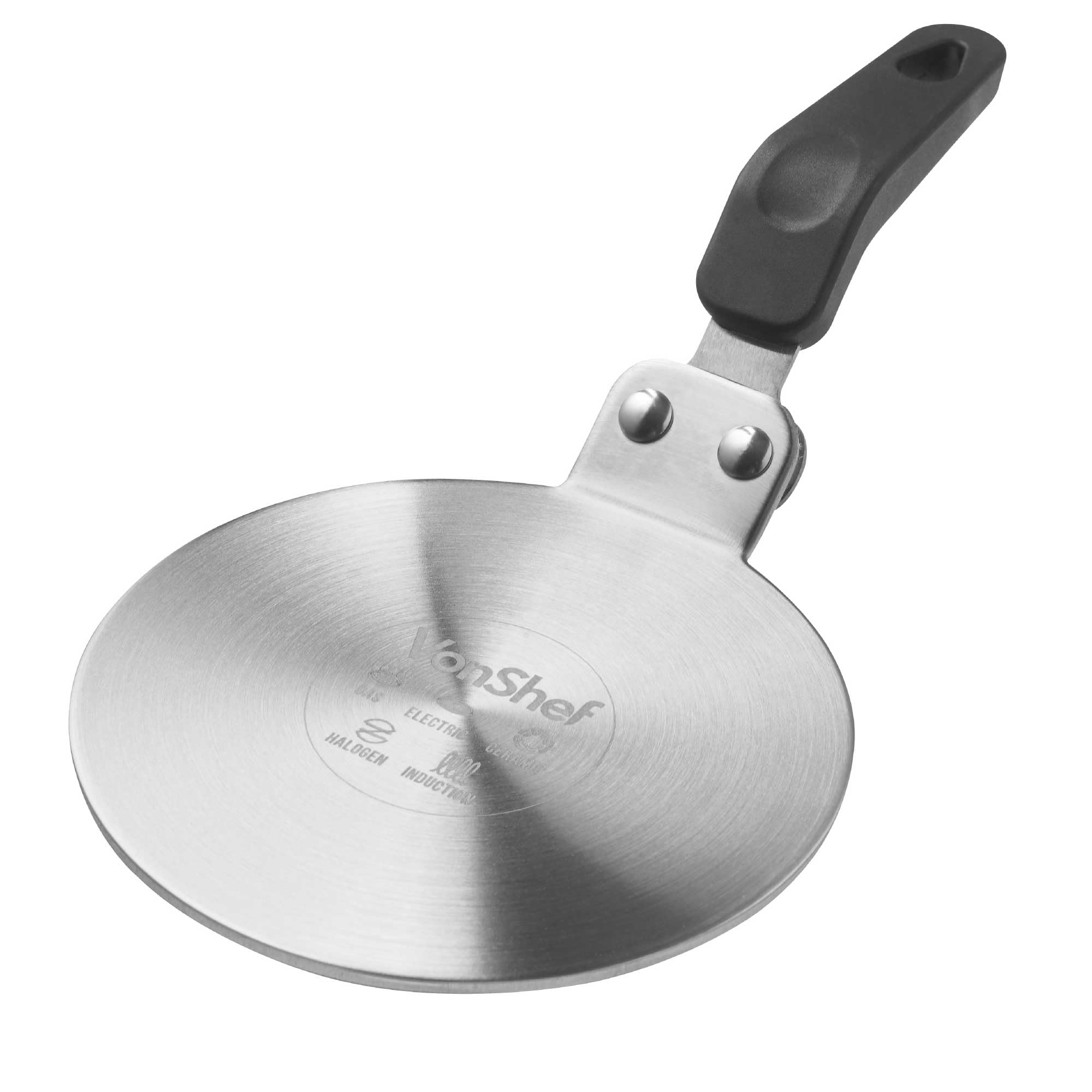 VonShef Induction Hob Converter - Adapter for Moka Pots & Coffee Makers - Induction Plate for All Hob Types, Aluminium 13cm Diameter Stovetop - Heat Resistant Handle