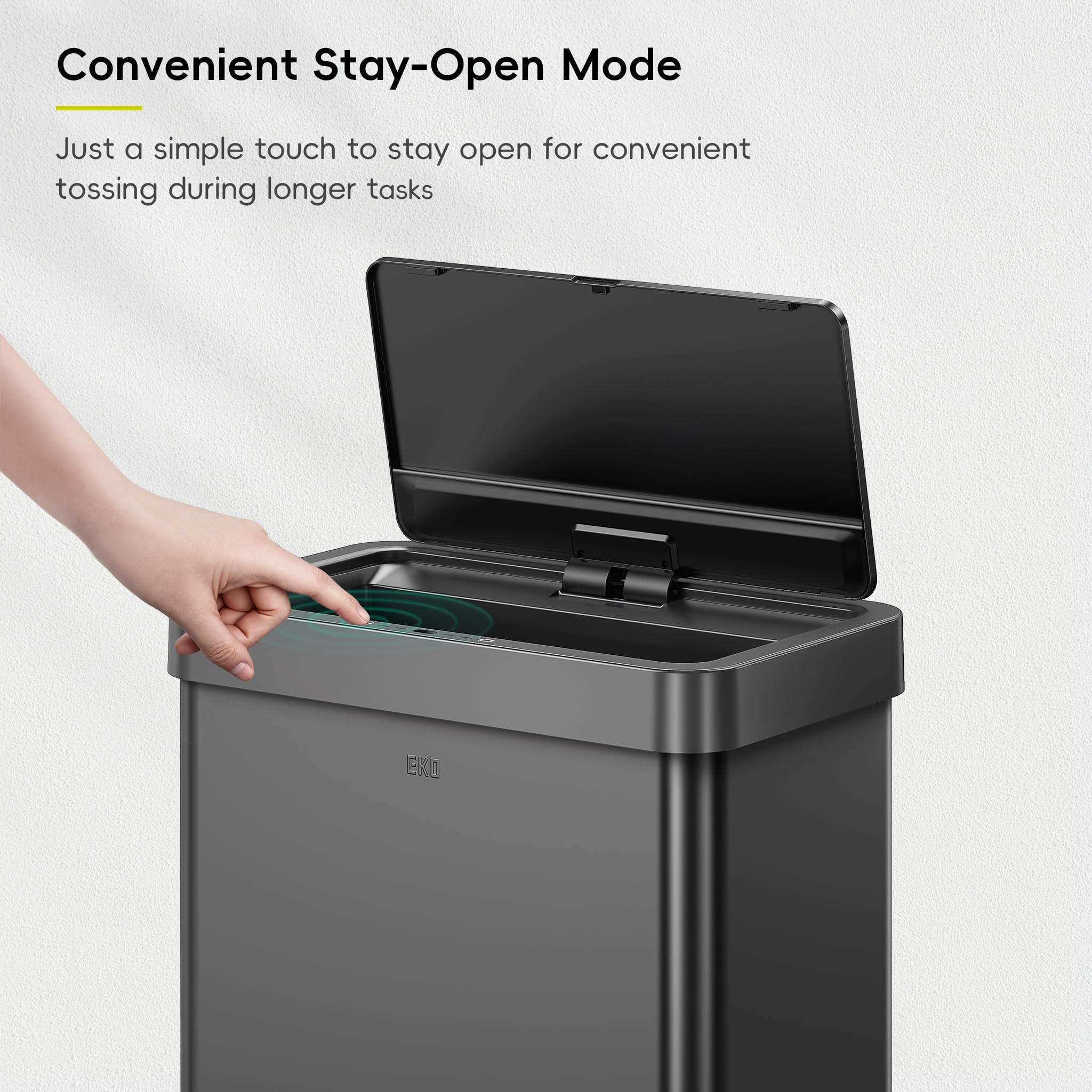 Mirage X 80 Liter / 21.1 Gallons Motion Sensor Trash Can, Automatic Large Kitchen Trash Can Touchless, Stainless Steel, Matte Black