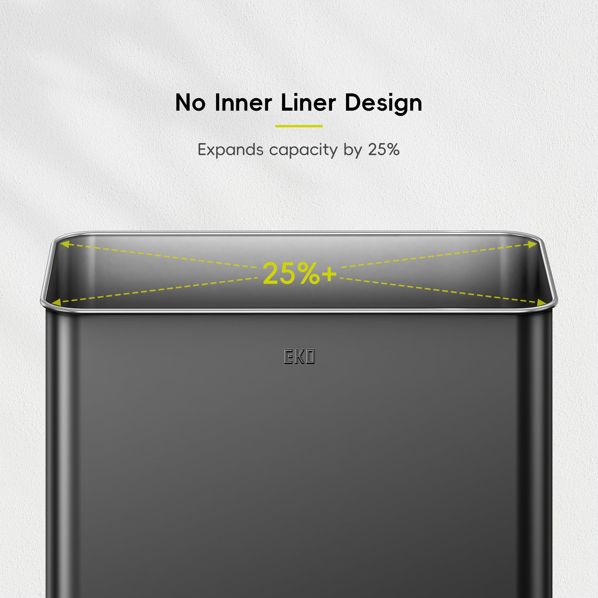 Mirage X 80 Liter / 21.1 Gallons Motion Sensor Trash Can, Automatic Large Kitchen Trash Can Touchless, Stainless Steel, Matte Black