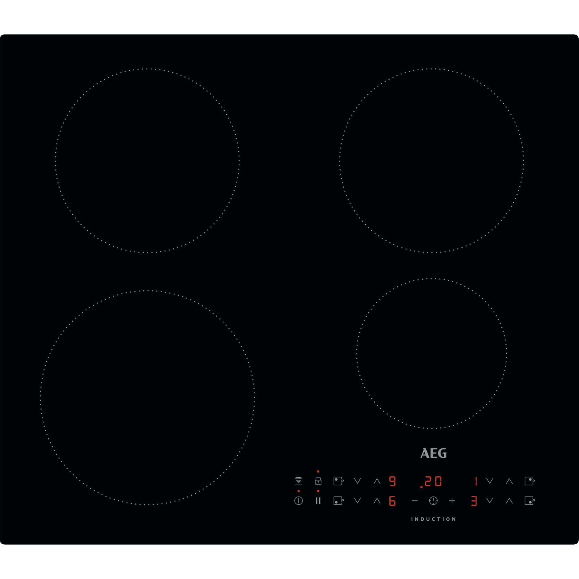 3000 Series Induction Hob, IKX64301CB, 4 Cooking Zones, 60cm, Hob2Hood Function, Built-In Hob, Felixible Bridge Zones, Key-lock, Booster, Automatic Heating-Up, LED Indicators, 44x560x490mm, Black