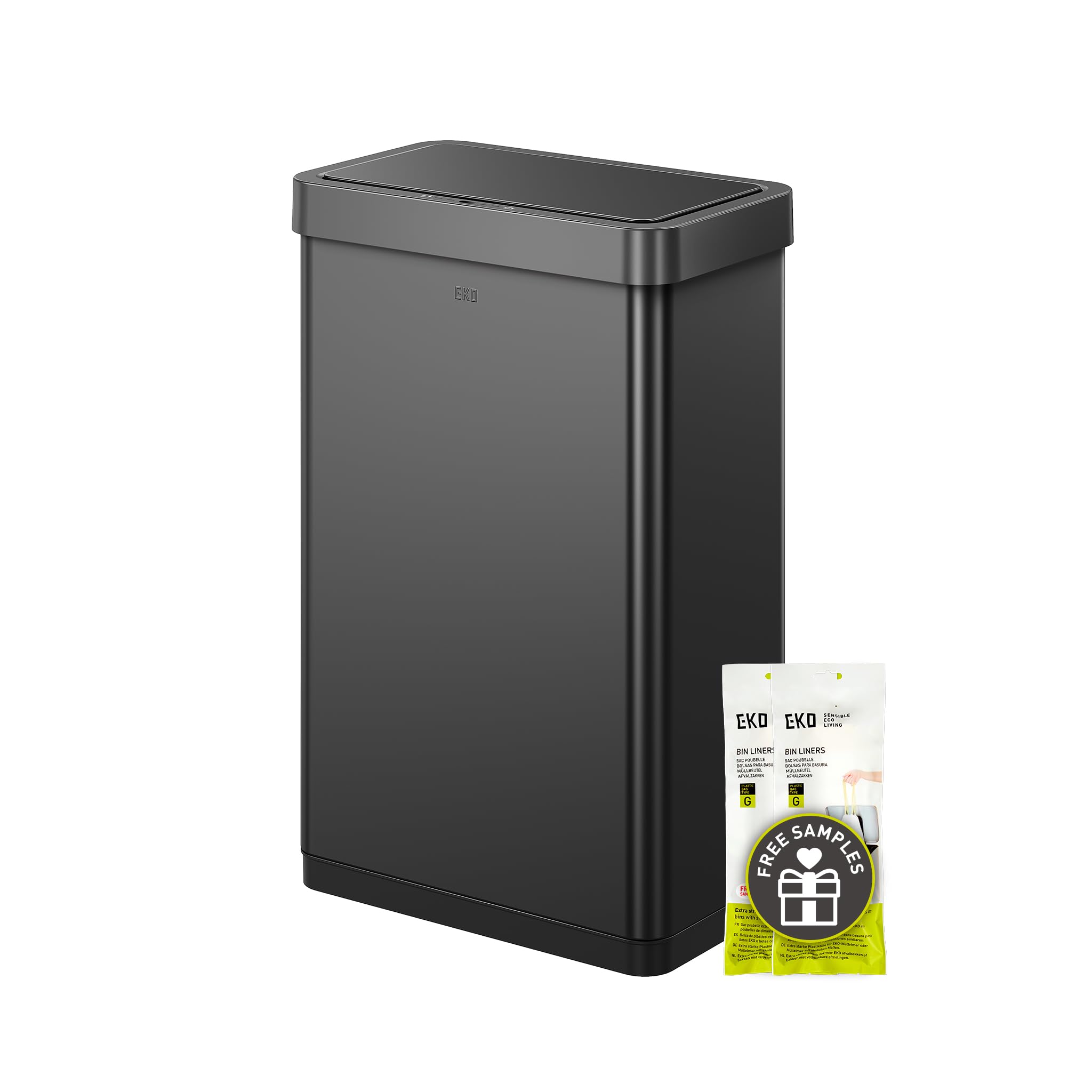 Mirage X 80 Liter / 21.1 Gallons Motion Sensor Trash Can, Automatic Large Kitchen Trash Can Touchless, Stainless Steel, Matte Black