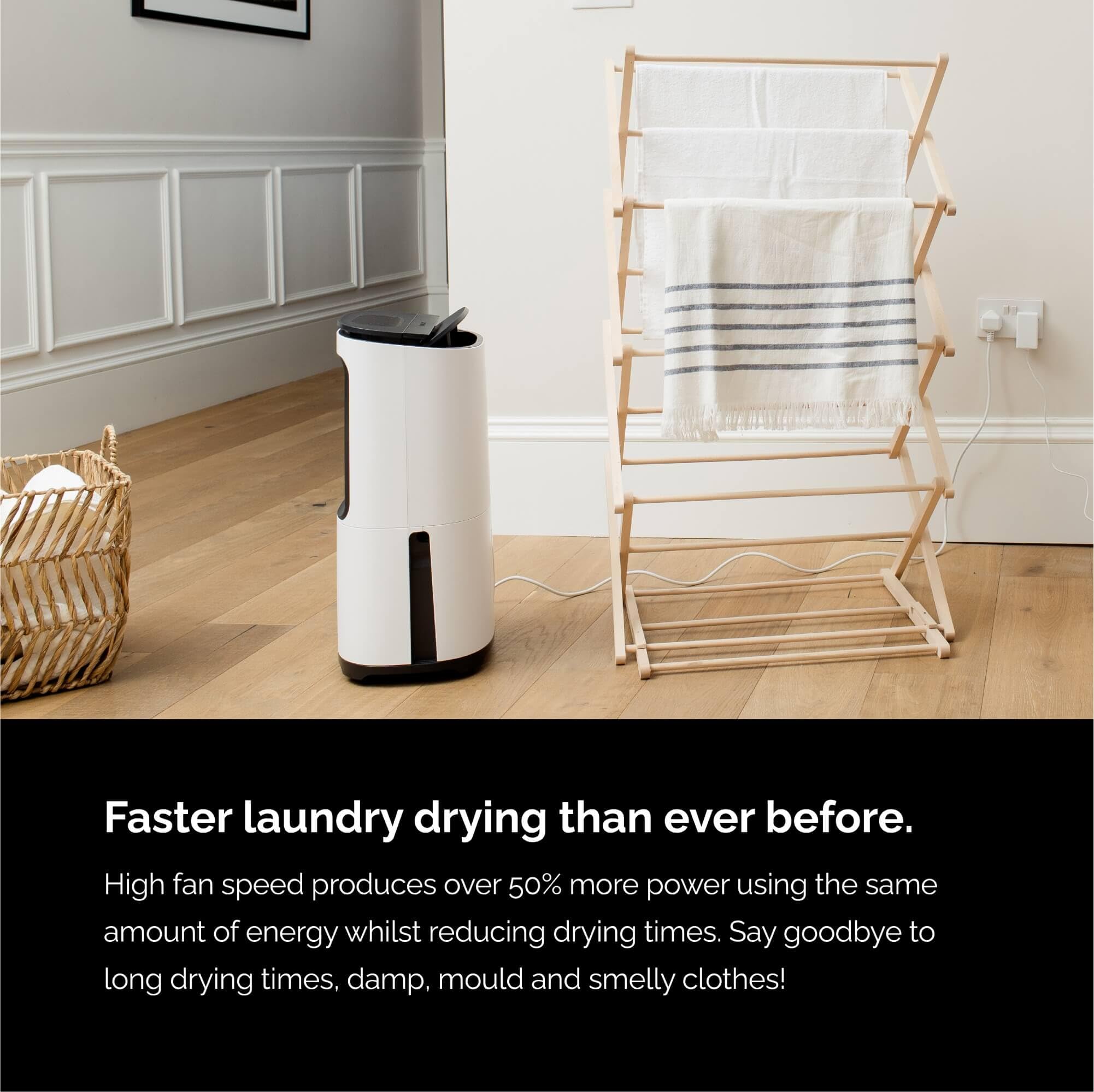 Two 25L Dehumidifier & HEPA H13 Air Purifier, Low Energy, Low Noise, Wi-Fi Meaco App, Smart humidity mode, Laundry mode, removes moisture in larger homes, 5x year warranty