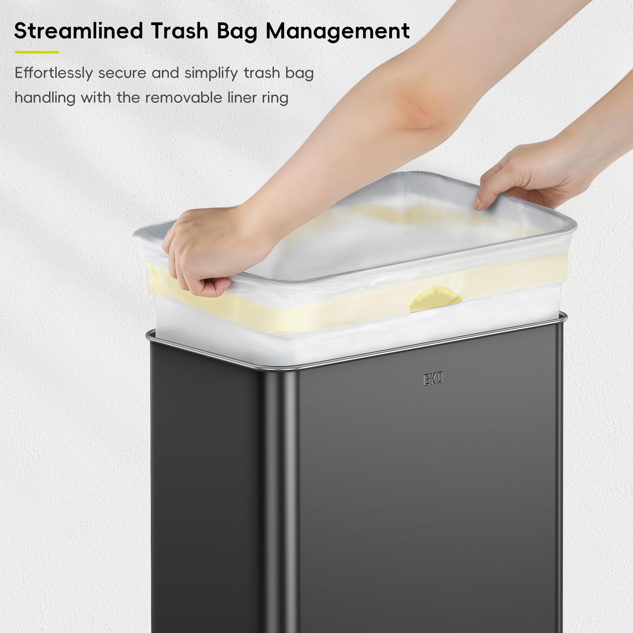 Mirage X 80 Liter / 21.1 Gallons Motion Sensor Trash Can, Automatic Large Kitchen Trash Can Touchless, Stainless Steel, Matte Black